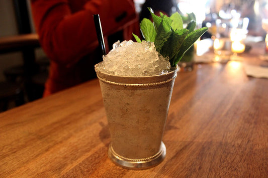 Mint Julep cocktail with mint and crushed ice